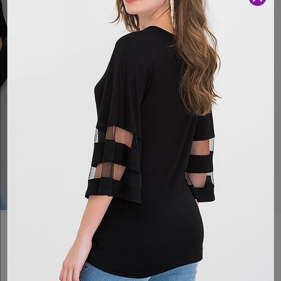 Black V Neck Gorgeous Tunic - Picture 3 of 4